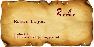 Rossi Lajos névjegykártya
